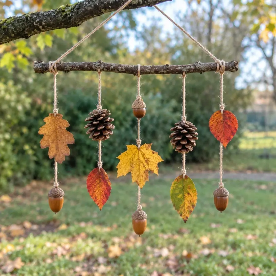 Making an autumn mobile
