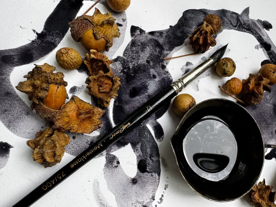 Making art with ink from nature