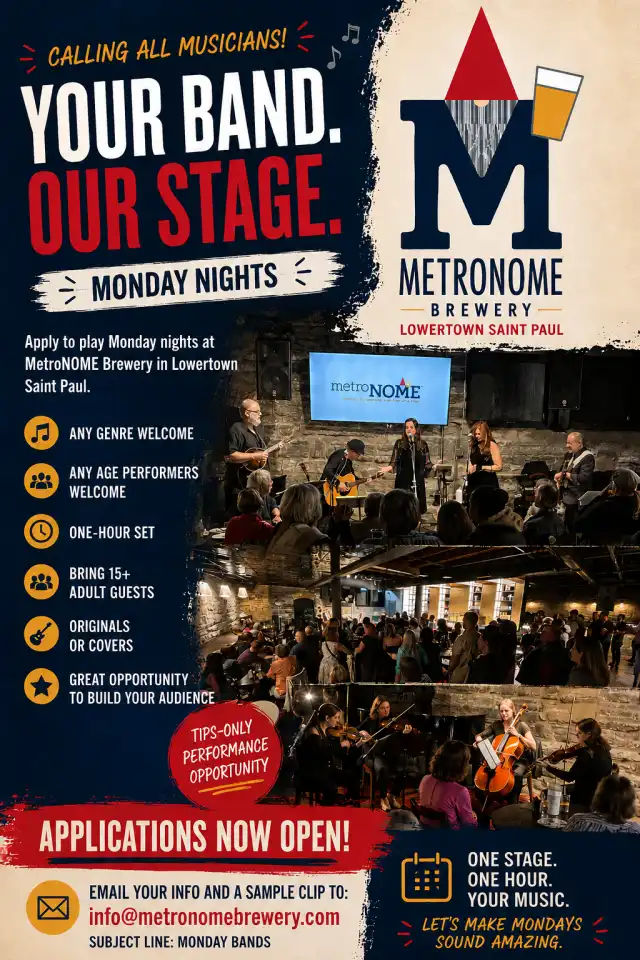 Mondays@MetroNOME – Free Community Concerts – MetroNOME Brewery Taproom