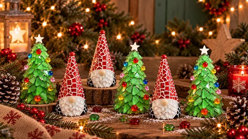 Mosaic workshop - Gnomes and 3D Christmas trees