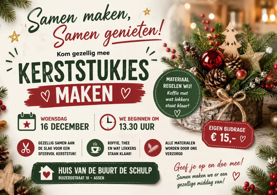 Make cosy Christmas arrangements together!