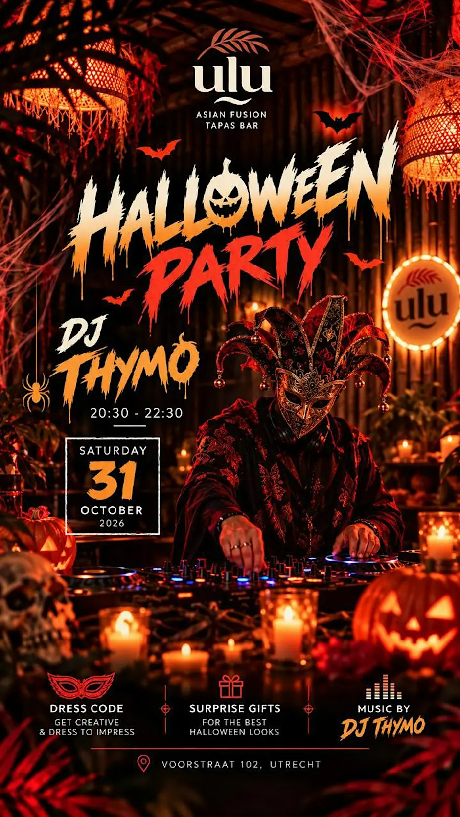 SAT 31/10 ~ HALLOWEEN DANCE PARTY at ULU bar Utrecht