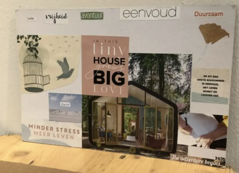 Making a vision board, including the book Puur natuurlijk wonen