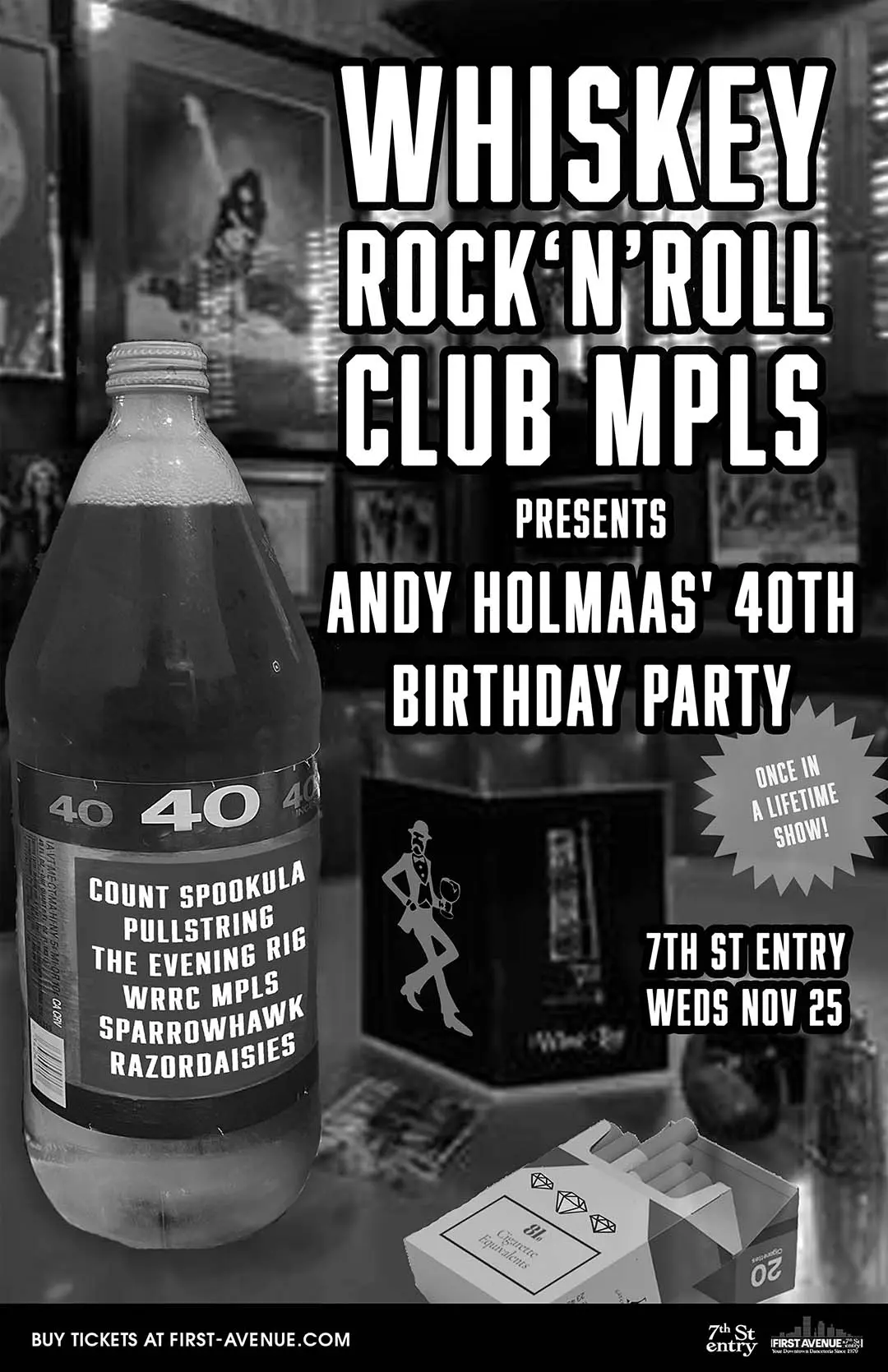 Whiskey Rock ‘n’ Roll Club presents Andy Holmaas’ 40th Birthday Party