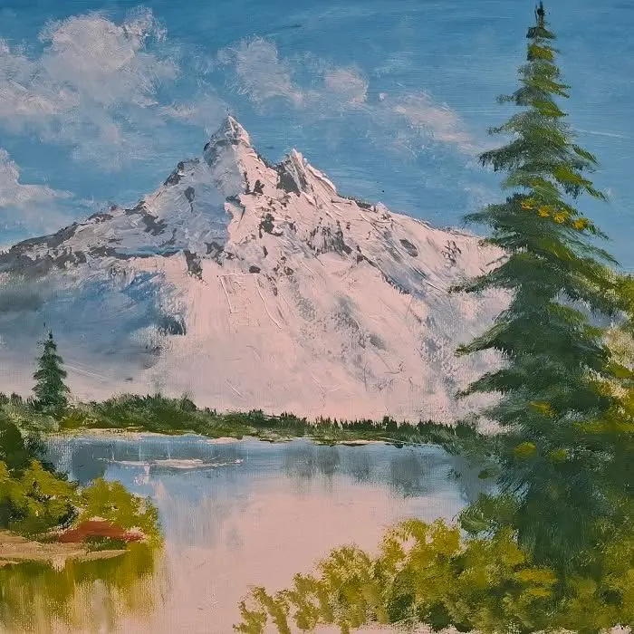 Workshop painting like Bob Ross