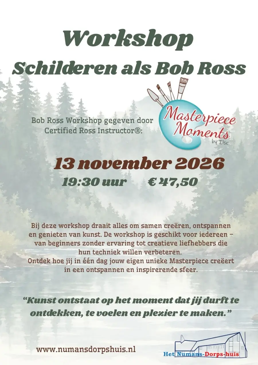 Painting workshop like Bob Ross - 13 November 2026