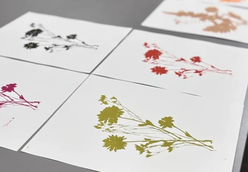 Workshop Screen Printing with Winter Flowers