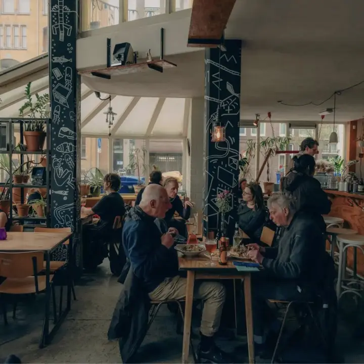 The Tolbar, Cinetol's café and bar, inside the venue in Amsterdam.