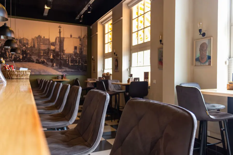 The theatre café of Het Postkantoor, the bar and meeting room beside the theatre hall.