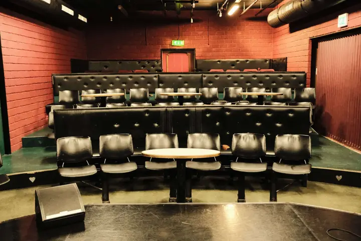 The empty Grote Zaal of Theater de Richel, the theatre’s main hall.
