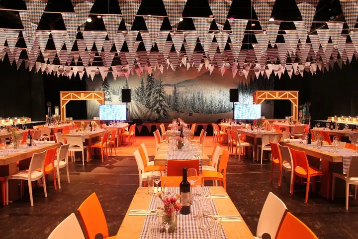 The Grote Zaal of Theater de Schalm set up for a themed event