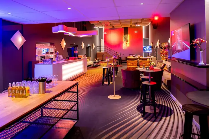 The foyer of Theater 't Voorhuys, where visitors have a drink before or after the show.