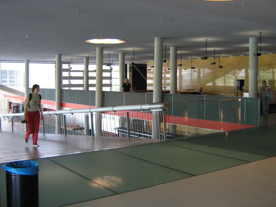 The interior of the Educatorium, the Rem Koolhaas-designed university building on the Utrecht Science Park campus