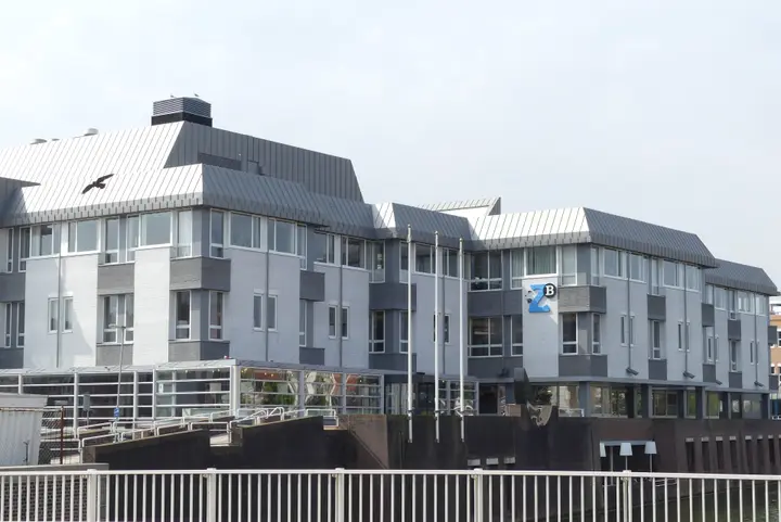 Front of the ZB Bibliotheek van Zeeland, the modern library building on the Kousteensedijk in Middelburg