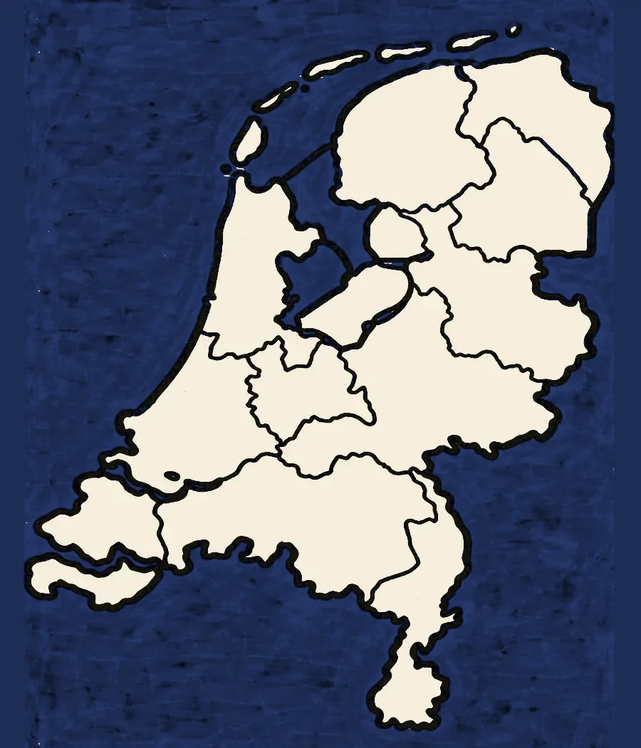 Map of the Netherlands with a lantern on every city with Arabic events
